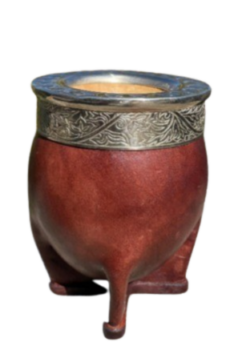 Mate Imperial Cuero Liso Virola Cincelada