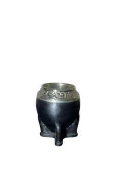 Mate Torpedo Cuero Liso Virola Cincelada
