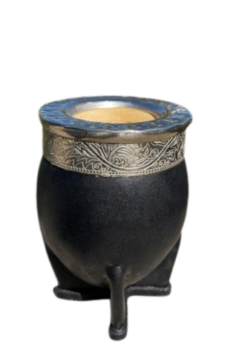 Mate Imperial Cuero Liso virola cincelada